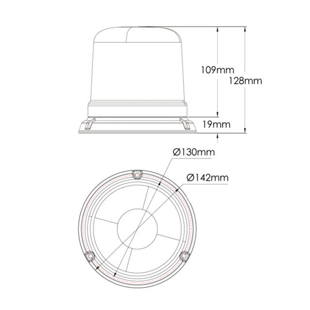 VARNINGSLJUS B14 LED  BLÅ  R65 PLANM.