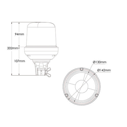 VARNINGSLJUS B14 LED  BLÅ  R65 STÅNGM