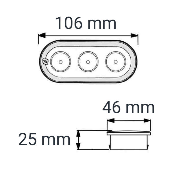 BLIXTLJUS MICROLED 3  R65 ORANGE 12/24V