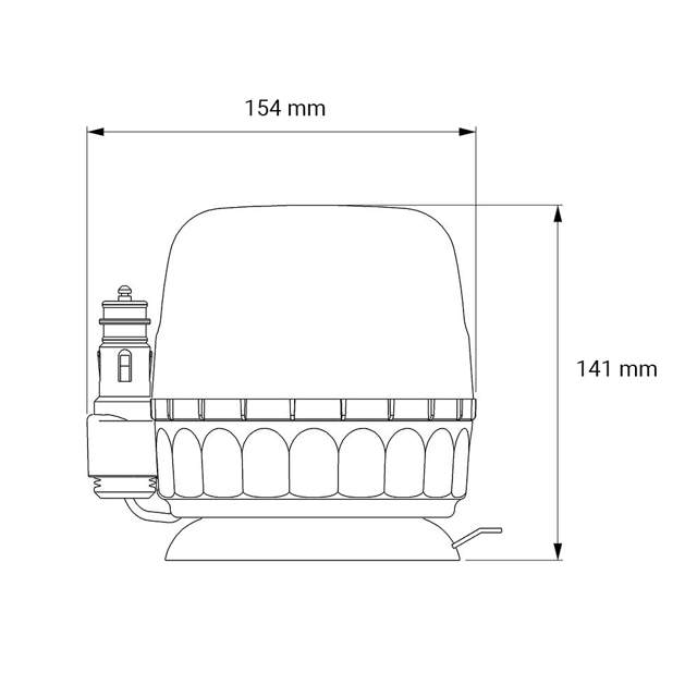 VARNINGSLJUS GALAXY  ORANG ROT MAGN 2,67M kabel