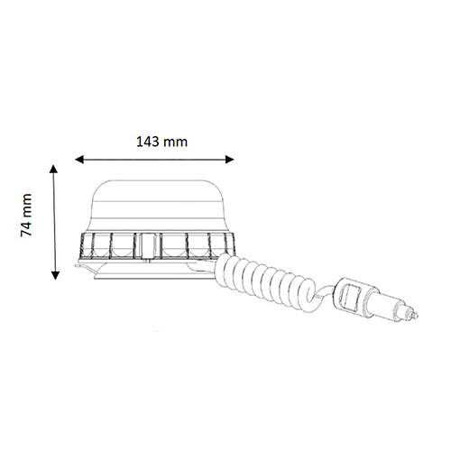 VARNINGSLJUS PEGASUS  LED ORANG ROT MAGN