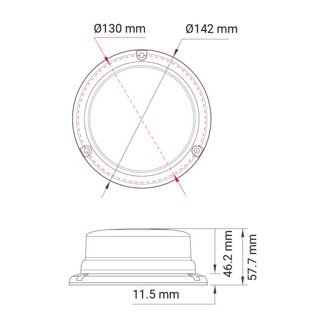 VARNINGSLJUS B22 LIT E ORANGE R65 PLANM.