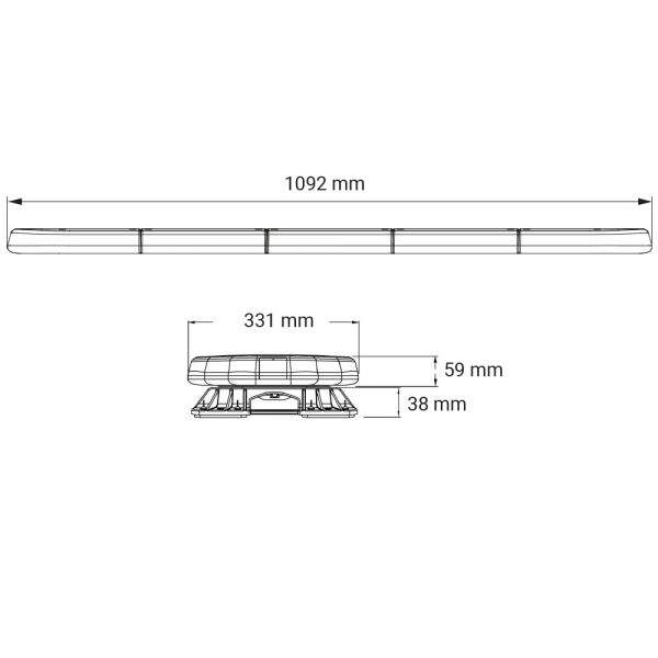LEGION FIT LJUSR 12/ 24V 1092MM RÖD