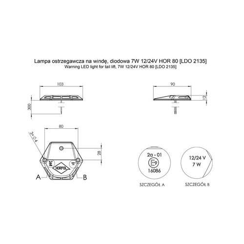 BLIXTLJUS BAKGAVEL  ORANGE 12/24V 0.3 M