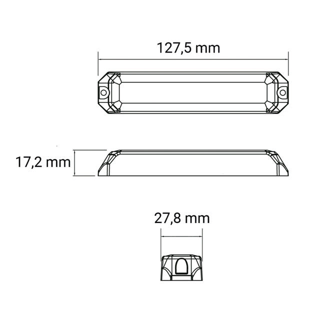 BLIXTLJUS 6 LED VIT  12/24V 20CM KABEL