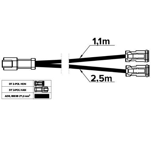 DT-GRENKABEL 2 POL  2HO 1.1M- 1HA 2.5 M