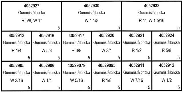 SORTIMENT GUMMISTÅLBRICKA TUM