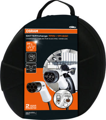 EV-KABEL OSRAM TYP 2-TYP 2, 3,6 KWH 16A 5M 1-FAS 7-POLIG