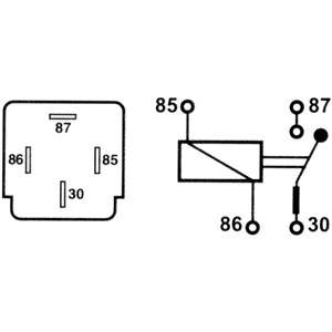 MINIRELÄ 4-POLIG 30A 12V MED 30A SÄKRING, SLUTKONTAKT