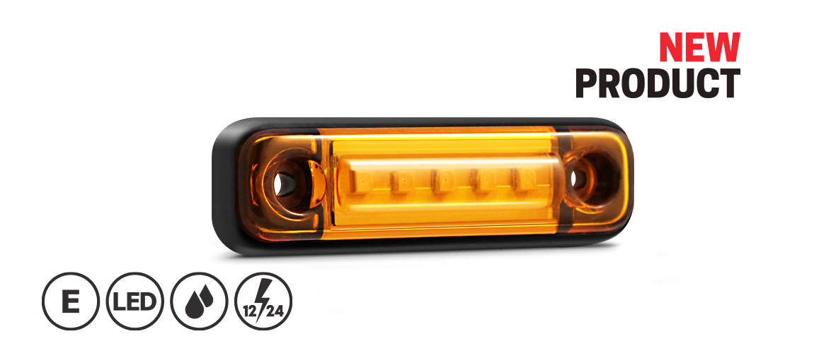 POSITIONSLJUS LED GUL 81*24*14 MM. 12/24V