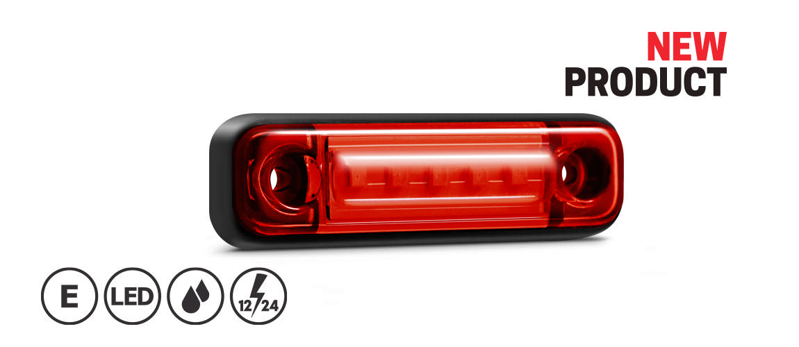 POSITIONSLJUS LED RÖD 81*24*14MM. 12/24V