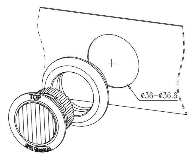 ANT PRO BLIXTLJUS, INFÄLLNAD D= 36-36,6MM