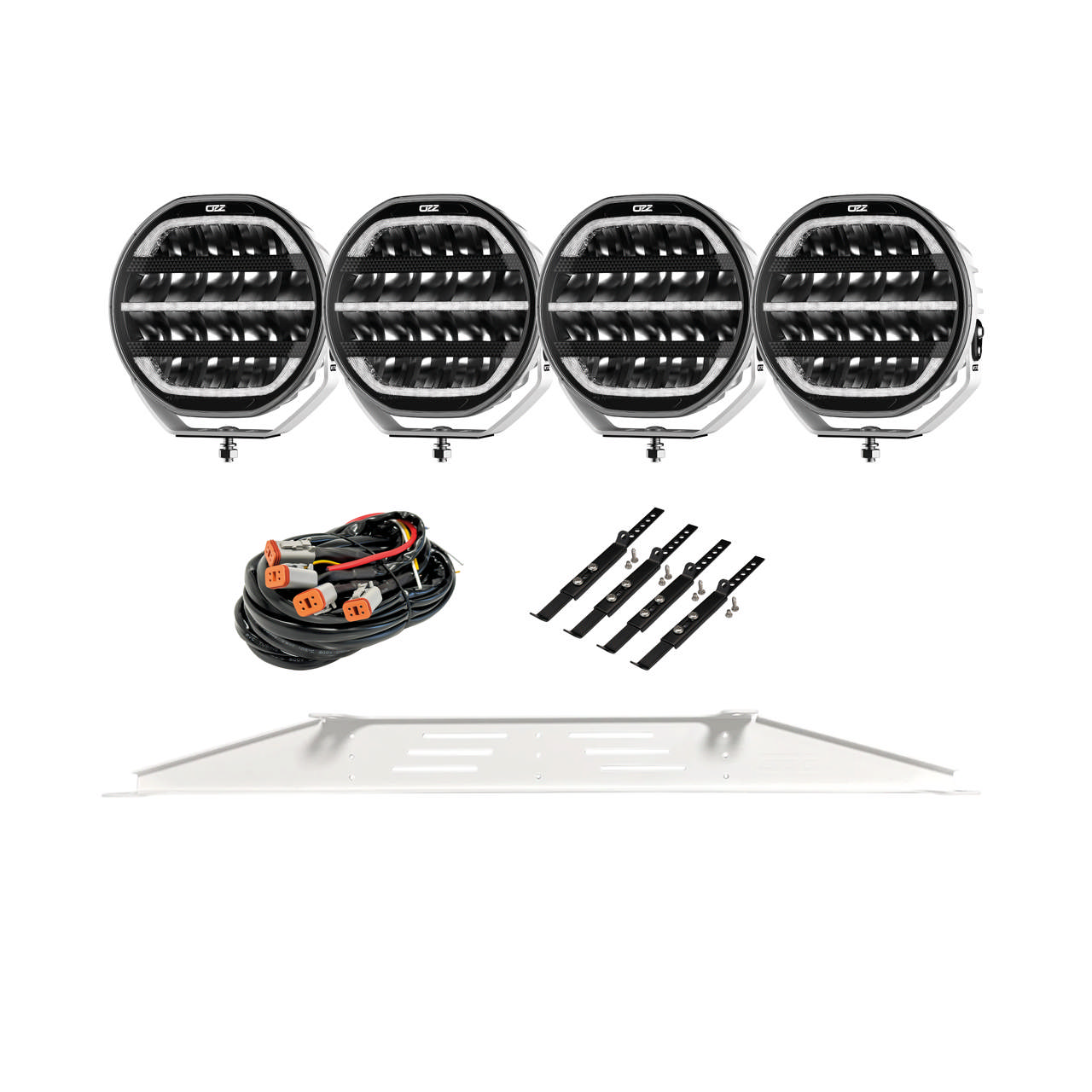 EXTRALJUSKIT 4 X OZZ XR2 P9” VIT - FÖR BIL MED RADAR