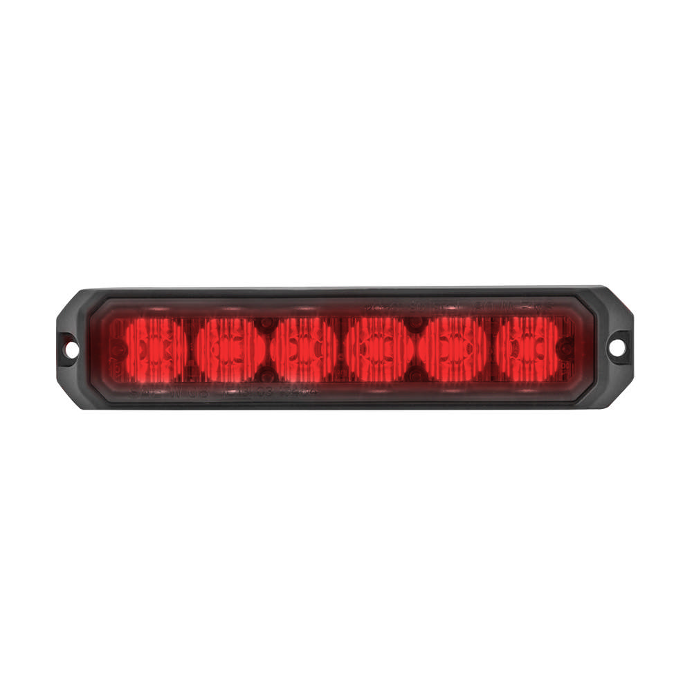 BLIXTLJUS 6 LED RÖD  12/24V