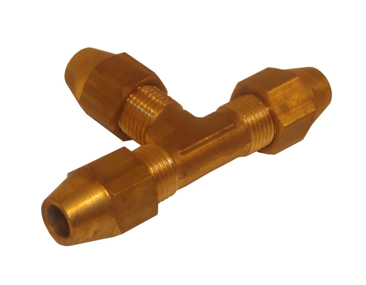 T-connector with long nut, brass