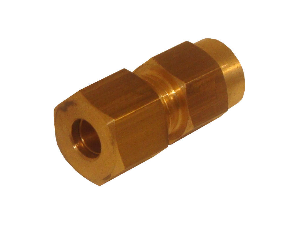 Straight coupling with internal TUM thread, in brass