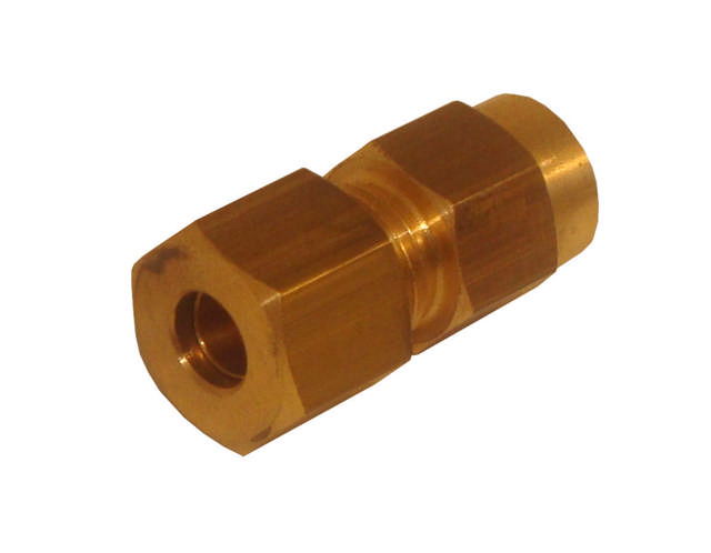 Straight coupling with internal TUM thread, in brass
