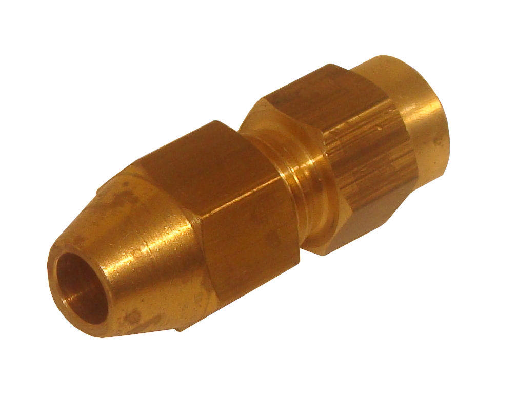 Straight coupling with internal TUM thread with long nut, in brass