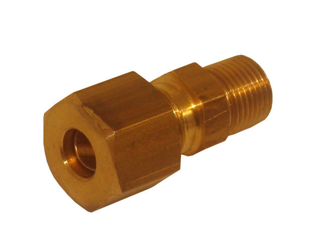 Straight coupling with external TUM thread, in brass