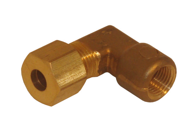 Angle coupling with internal INCH thread, in brass