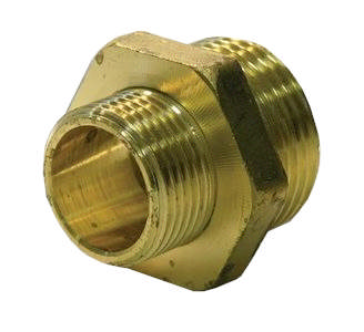 Non-uniform double nipple with pipe threads
