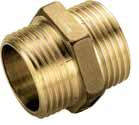 Equilateral double nipple with pipe threads
