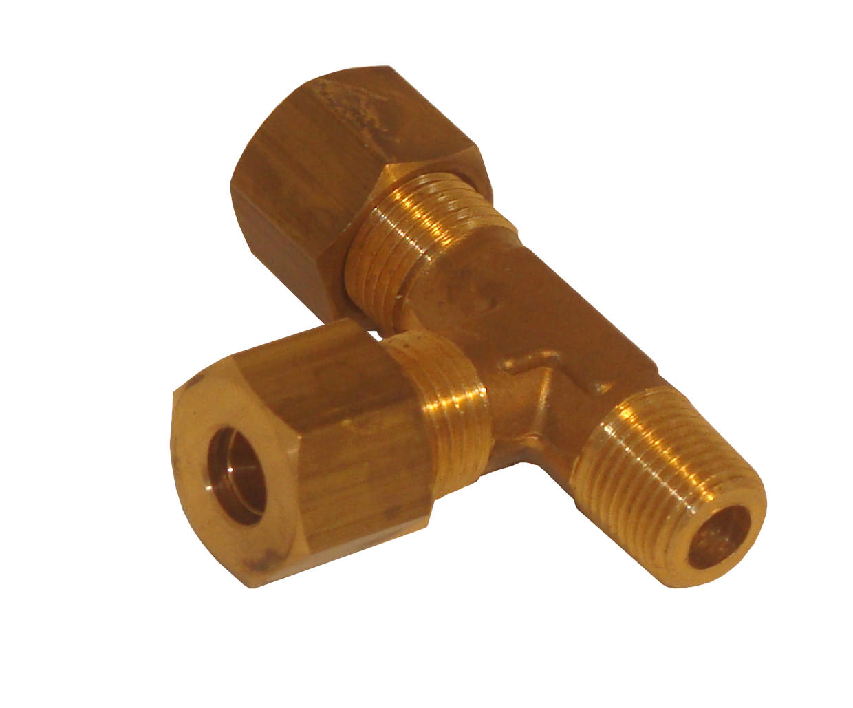 L-connector with external TUM thread, in brass