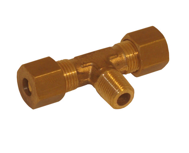 T-connector with external TUM thread, in brass