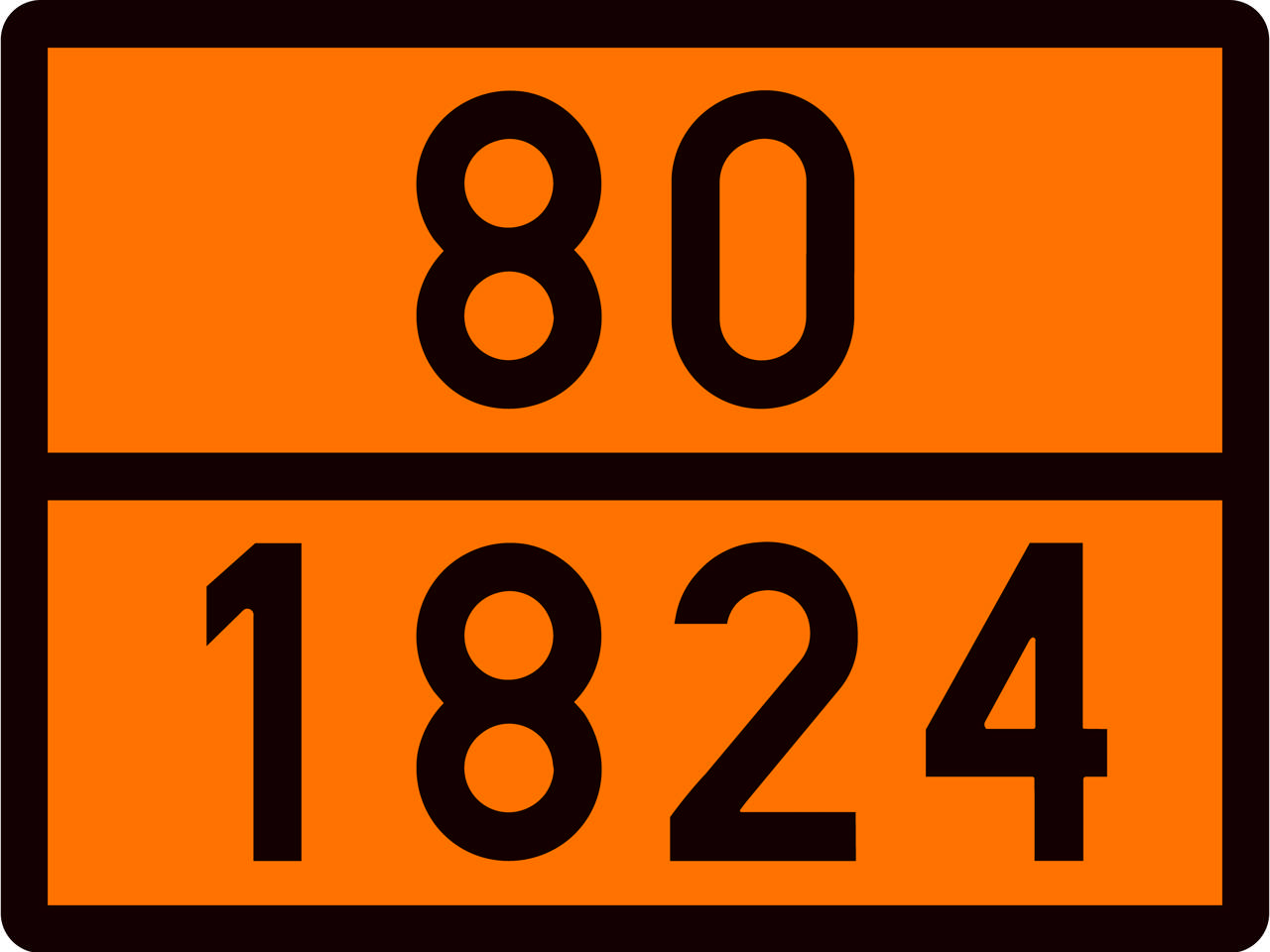 ADR-SKYLT 80/1824 NATRIUMHYDROXIDLÖSNING
