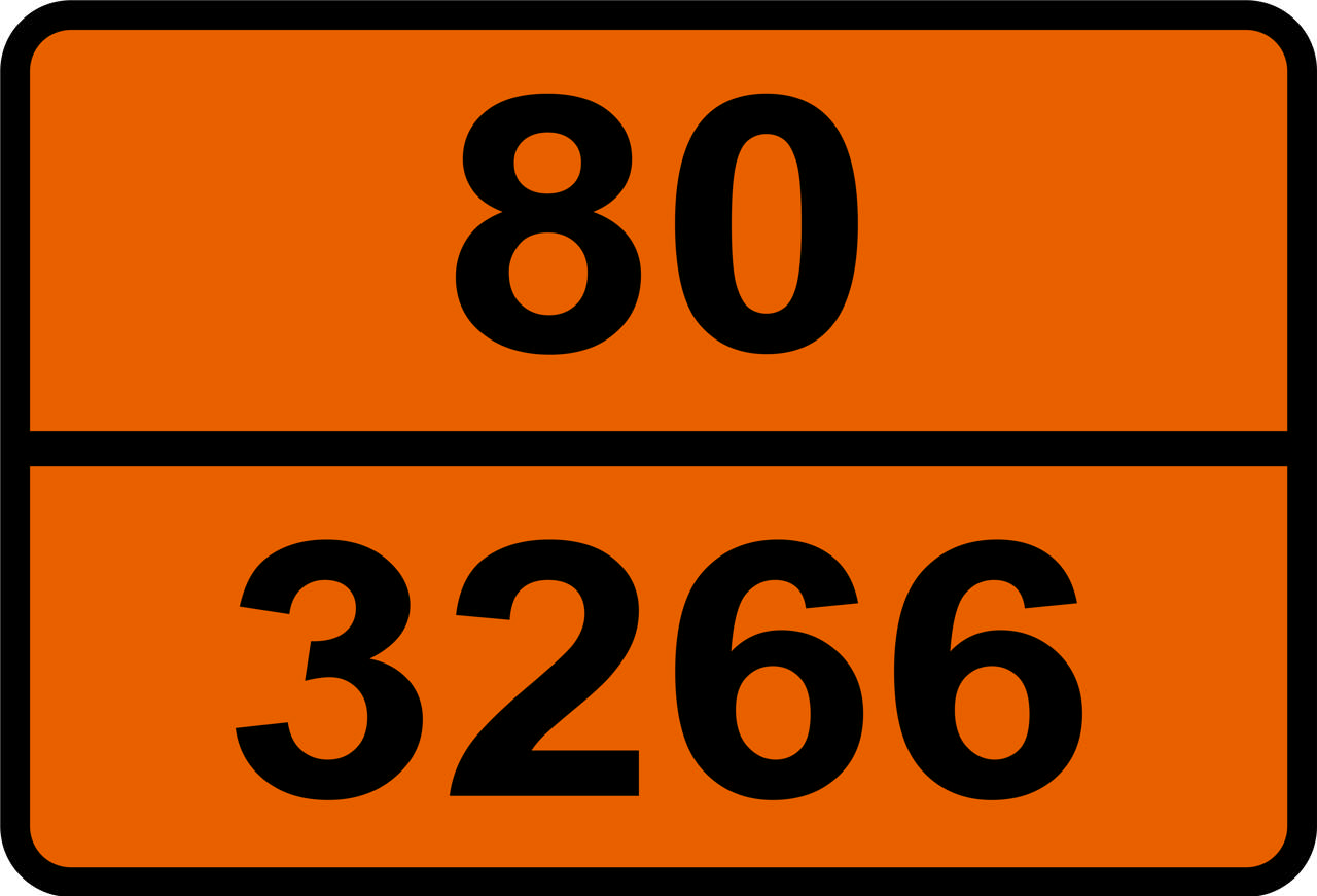 ADR-SKYLT 80/3266 FRÄTANDE BASISK OORGANISK