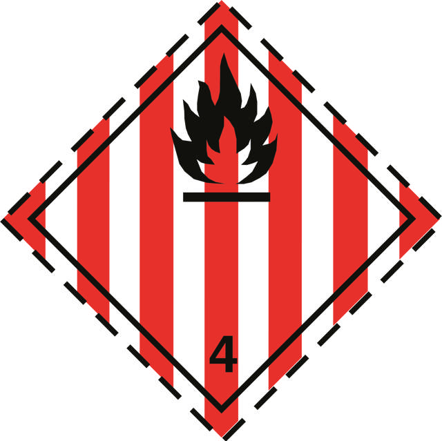 ETIKETT BRANDFARLIGA FAST ÄMNE 4.1