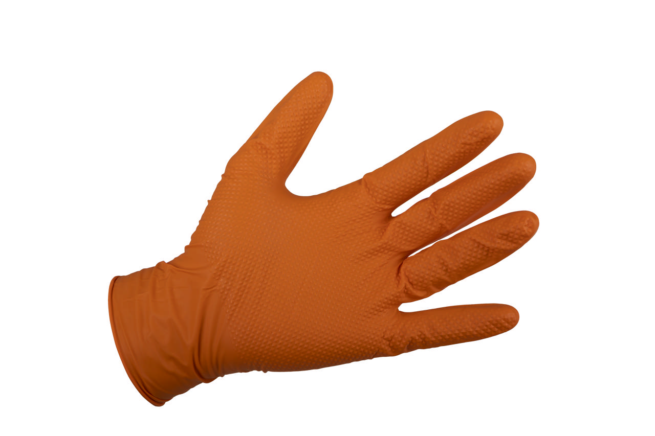 ENGÅNGSHANDSKE ORANGE NITRIL DIAMONDGRIP 50 ST/FRP